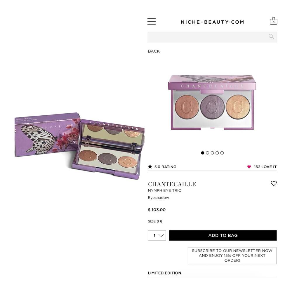 Chantecaille Les Papillons Nymph Eye Trio Eyeshadow Palette Limited Edition